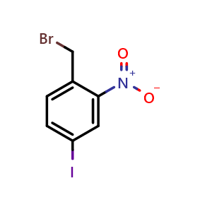 Chemical structure of 1-(Bromomethyl)-4-iodo-2-nitrobenzene , CAS 375792-98-6, AChemBlock Y223551