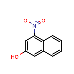 Chemical structure of 4-Nitronaphthalen-2-ol , CAS 38396-08-6, AChemBlock Y223552
