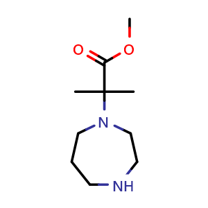 Chemical structure of Methyl 2-(1,4-diazepan-1-yl)-2-methylpropanoate , CAS 1182774-80-6, AChemBlock Y223562