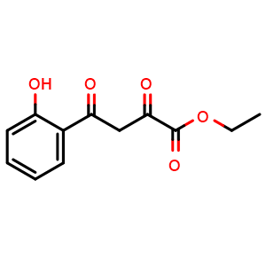 Chemical structure of Ethyl 4-(2-hydroxyphenyl)-2,4-dioxobutanoate , CAS 4940-37-8, AChemBlock Y223580
