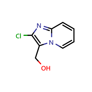 Chemical structure of (2-Chloroimidazo[1,2-a]pyridin-3-yl)methanol , CAS 878466-60-5, AChemBlock Y223587
