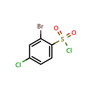 Chemical structure of 2-Bromo-4-chlorobenzenesulfonyl chloride , CAS 929281-63-0, AChemBlock Y223619
