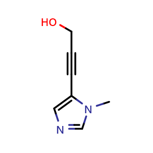 Chemical structure of 3-(1-Methyl-1H-imidazol-5-yl)-2-propyn-1-ol , CAS 1640968-21-3, AChemBlock Y223621