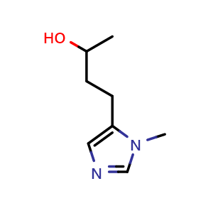 Chemical structure of 4-(1-methyl-1H-imidazol-5-yl)butan-2-ol , CAS 1550004-46-0, AChemBlock Y223622