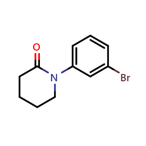Chemical structure of 1-(3-Bromophenyl)piperidin-2-one , CAS 1016847-66-7, AChemBlock Y223634
