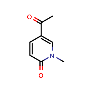 Chemical structure of 5-Acetyl-1-methylpyridin-2(1h)-one , CAS 1126-42-7, AChemBlock Y223639
