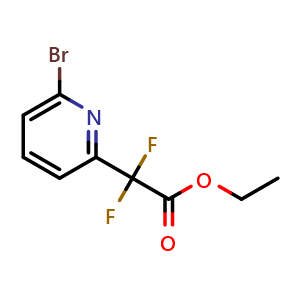 Chemical structure of Ethyl 2-(6-bromopyridin-2-yl)-2,2-difluoroacetate , CAS 503627-77-8, AChemBlock Y223645