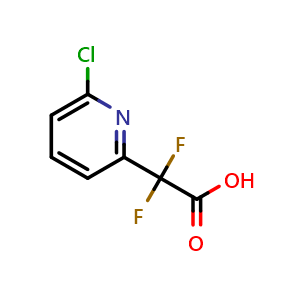 Chemical structure of 2-(6-Chloropyridin-2-yl)-2,2-difluoroacetic acid , CAS 1824104-99-5, AChemBlock Y223649