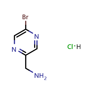 Chemical structure of (5-Bromopyrazin-2-yl)methanamine hydrochloride , AChemBlock Y223658