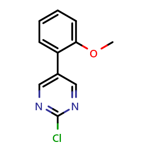 Chemical structure of 2-Chloro-5-(2-methoxyphenyl)pyrimidine , CAS 1267009-84-6, AChemBlock Y223667