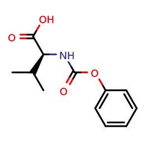 Chemical structure of (S)-3-Methyl-2-((phenoxycarbonyl)amino)butanoic acid , CAS 126147-70-4, AChemBlock Y223669