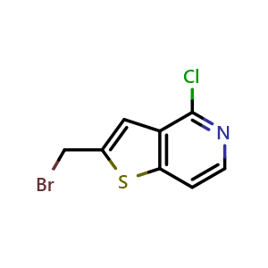 Chemical structure of 2-(Bromomethyl)-4-chlorothieno[3,2-c]pyridine , CAS 209286-63-5, AChemBlock Y223685
