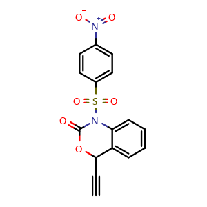 Chemical structure of 4-Ethynyl-1-((4-nitrophenyl)sulfonyl)-1,4-dihydro-2H-benzo[d][1,3]oxazin-2-one , CAS 2097770-05-1, AChemBlock Y223693