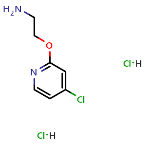 Chemical structure of 2-((4-Chloropyridin-2-yl)oxy)ethanamine dihydrochloride , CAS 2938997-70-5, AChemBlock Y223696
