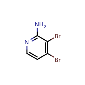 Chemical structure of 3,4-Dibromo-2-pyridinamine , CAS 127321-90-8, AChemBlock Y223701
