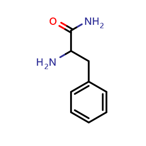 Chemical structure of 2-Amino-3-phenylpropanamide , CAS 17193-31-6, AChemBlock Y223704