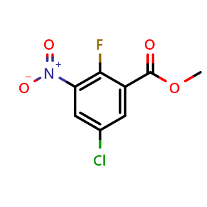 Chemical structure of Methyl 5-chloro-2-fluoro-3-nitrobenzoate , CAS 1153285-33-6, AChemBlock Y223709