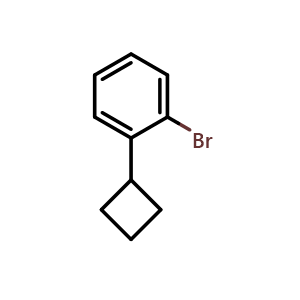 Chemical structure of 1-Bromo-2-cyclobutylbenzene , CAS 1353854-80-4, AChemBlock Y223710