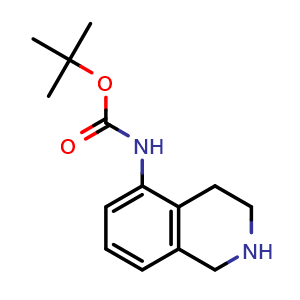 Chemical structure of tert-Butyl (1,2,3,4-tetrahydroisoquinolin-5-yl)carbamate , CAS 887591-04-0, AChemBlock Y223714