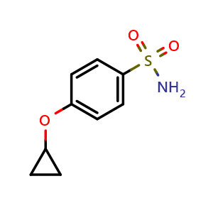 Chemical structure of 4-Cyclopropoxybenzenesulfonamide , CAS 1243374-49-3, AChemBlock Y223723