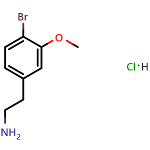 Chemical structure of 2-(3-Methoxy-4-bromophenyl)-ethylamine hydrochloride , CAS 1159826-47-7, AChemBlock Y223727