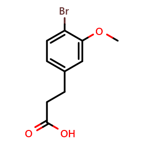 Chemical structure of 3-(4-Bromo-3-methoxyphenyl)propanoic acid , CAS 1261472-43-8, AChemBlock Y223730