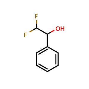 Chemical structure of 2,2-Difluoro-1-phenylethanol , CAS 345-64-2, AChemBlock Y223732