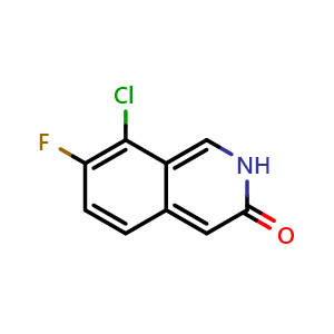 Chemical structure of 8-Chloro-7-fluoro-2H-isoquinolin-3-one , CAS 1175272-65-7, AChemBlock Y223736