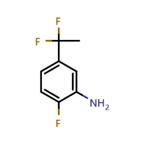 Chemical structure of 5-(1,1-Difluoroethyl)-2-fluoroaniline , CAS 1552282-20-8, AChemBlock Y223737