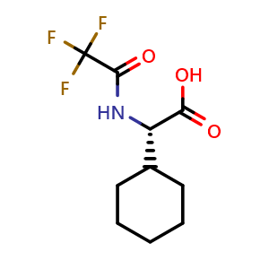 Chemical structure of (S)-2-Cyclohexyl-2-(2,2,2-Trifluoroacetamido)acetic acid , CAS 2679832-44-9, AChemBlock Y223743