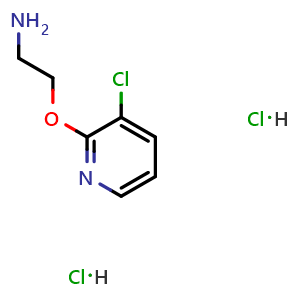 Chemical structure of 2-((3-Chloropyridin-2-yl)oxy)ethanamine dihydrochloride , CAS 2982740-93-0, AChemBlock Y223749
