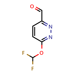 Chemical structure of 6-(Difluoromethoxy)pyridazine-3-carbaldehyde , CAS 2790569-36-5, AChemBlock Y223750