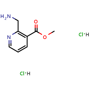 Chemical structure of Methyl 2-(aminomethyl)nicotinate dihydrochloride , CAS 2503201-72-5, AChemBlock Y223762