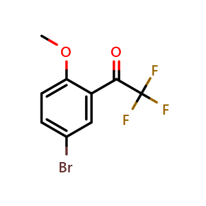 Chemical structure of 1-(5-Bromo-2-methoxyphenyl)-2,2,2-trifluoroethanone , CAS 1169882-56-7, AChemBlock Y223768