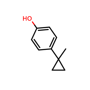 Chemical structure of 4-(1-Methylcyclopropyl)phenol , CAS 695178-86-0, AChemBlock Y223790