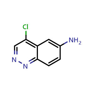 Chemical structure of 4-Chlorocinnolin-6-amine , CAS 1632286-25-9, AChemBlock Y223793