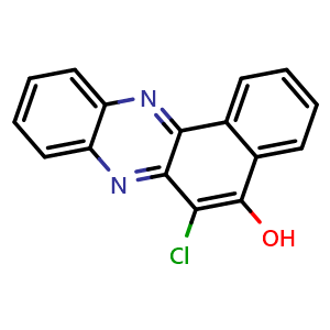Chemical structure of 6-Chlorobenzo[a]phenazin-5-ol , CAS 40901-46-0, AChemBlock Y223799
