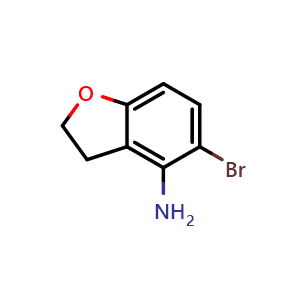 Chemical structure of 5-Bromo-2,3-dihydrobenzofuran-4-amine , CAS 1369139-77-4, AChemBlock Y223801