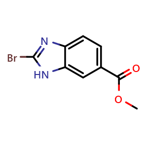 Chemical structure of Methyl 2-bromo-1H-benzimidazole-6-carboxylate , CAS 1092286-70-8, AChemBlock Y223810