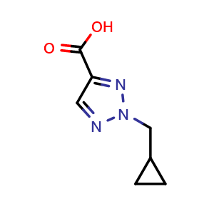 Chemical structure of 2-(Cyclopropylmethyl)-2H-1,2,3-triazole-4-carboxylic acid , CAS 2735653-64-0, AChemBlock Y223825