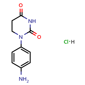Chemical structure of 1-(4-Aminophenyl)dihydropyrimidine-2,4(1H,3H)-dione hydrochloride , CAS 2887498-05-5, AChemBlock Y223830