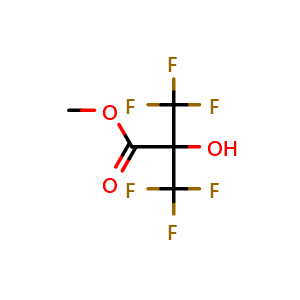 Chemical structure of Methyl 3,3,3-trifluoro-2-hydroxy-2-(trifluoromethyl)propanoate , CAS 7594-51-6, AChemBlock Y223843