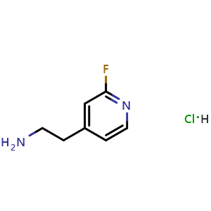 Chemical structure of 2-(2-Fluoropyridin-4-yl)ethanamine (hydrochloride) , CAS 2973762-43-3, AChemBlock Y223875