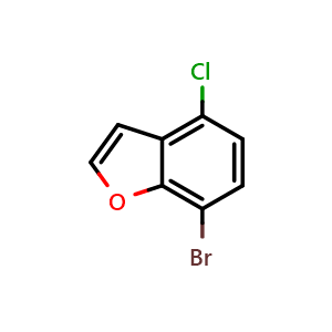 Chemical structure of 7-Bromo-4-chlorobenzofuran , CAS 325486-41-7, AChemBlock Y223876