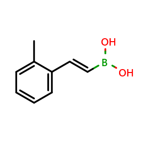 Chemical structure of (E)-(2-Methylstyryl)boronic acid , CAS 1268631-42-0, AChemBlock Y223898