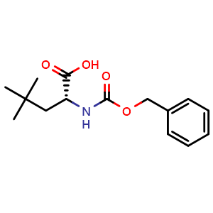 Chemical structure of (R)-2-(((Benzyloxy)carbonyl)amino)-4,4-dimethylpentanoic acid , CAS 201677-20-5, AChemBlock Y223909