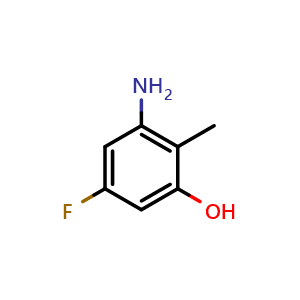 Chemical structure of 3-Amino-5-fluoro-2-methylphenol , CAS 173322-85-5, AChemBlock Y223922
