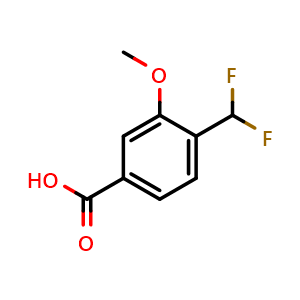 Chemical structure of 4-(Difluoromethyl)-3-methoxybenzoic acid , CAS 1469882-43-6, AChemBlock Y223924