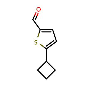 Chemical structure of 5-Cyclobutyl-2-thiophenecarboxaldehyde , CAS 1369162-06-0, AChemBlock Y223925