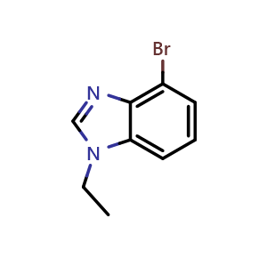 Chemical structure of 4-Bromo-1-ethyl-1H-benzimidazole , CAS 1401814-44-5, AChemBlock Y223951